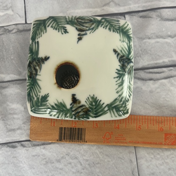 Georgetown studio pottery ikebana flower vase with frog, signed hand painted - Picture 5 of 6